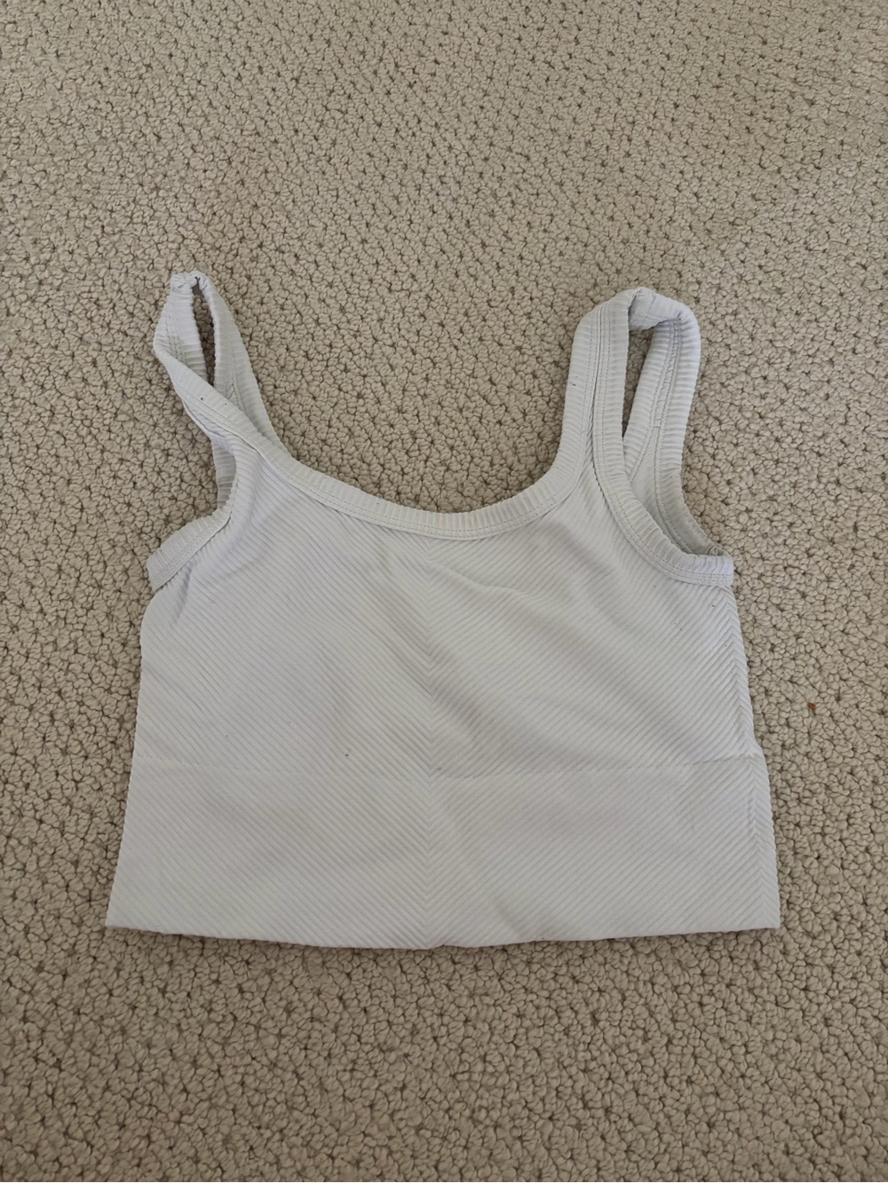 White Ribbed Cropped Tank Top — Women's Basic